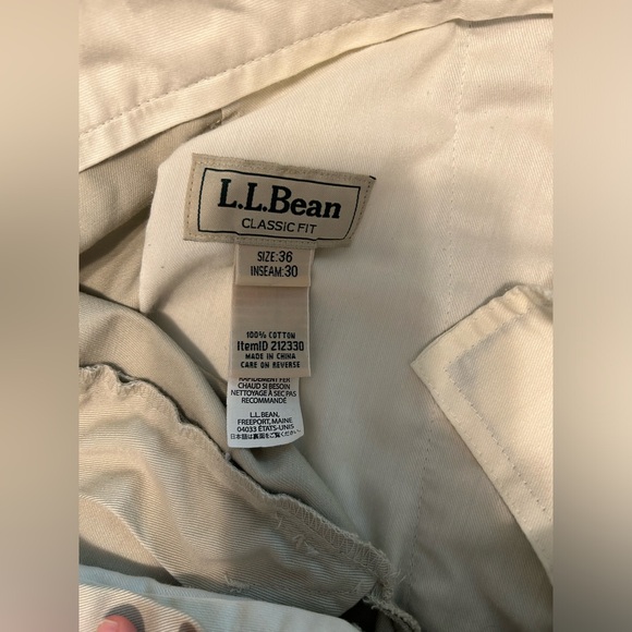 Men’s Dress Pants. LL Bean. Size 36/30. Khaki - Picture 6 of 6